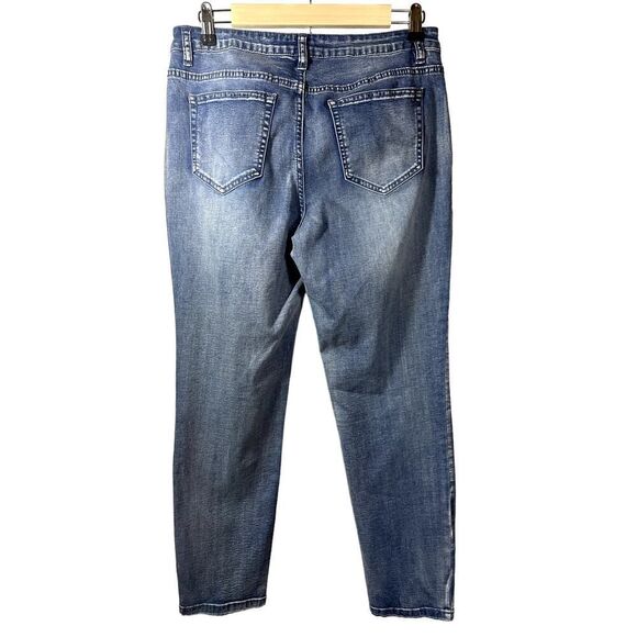 VIA RITINA Women's Denim Rhinestone Star Skinny Jeans Blue Size 10 - Picture 10 of 13